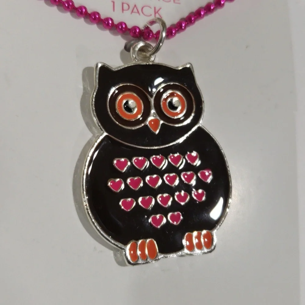 Xhilaration Pink Chain Owl Pendant Necklace - Cute & Fun Women’s Girls Jewelry